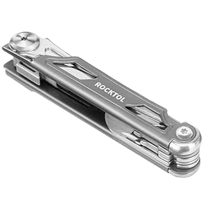 ROCKTOL ST02 12-in-1 Folding Multitool Pocket Knife – Titanium-Plated Handle, Stainless Steel Blade