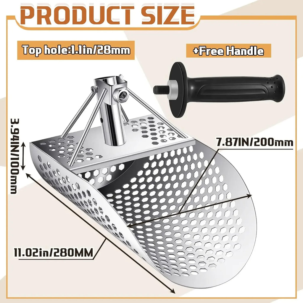 Stainless Steel Sand Scoop Shovel for Metal Detecting – SUS304 Beach & Underwater Sand Sifter