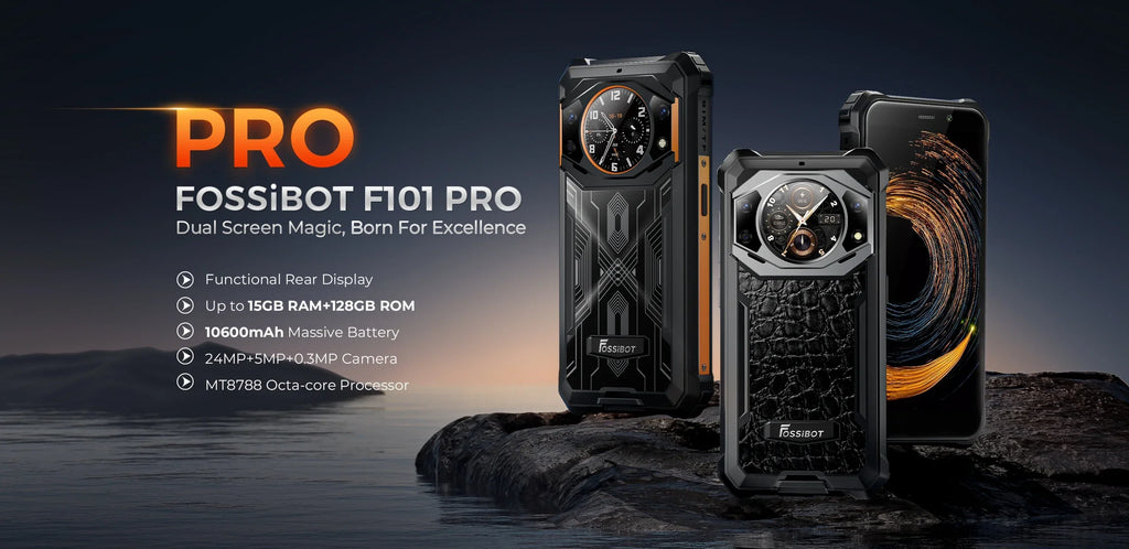 FOSSiBOT F102 Rugged Smartphone – 16500mAh Battery, 20GB+256GB, Android 13, 120Hz 6.58" FHD+ Display, Helio G99, 108MP Camera, NFC