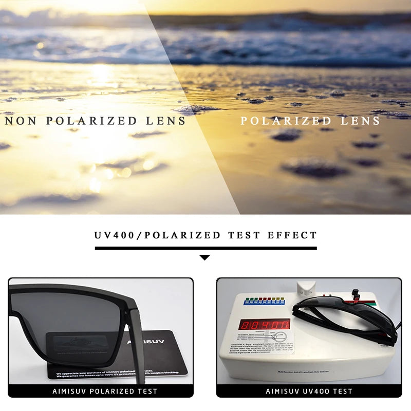 AIMISUV Men's Polarized Oversized Sports Sunglasses – UV400 Protection, Mirror Lens (Model AMS1430)