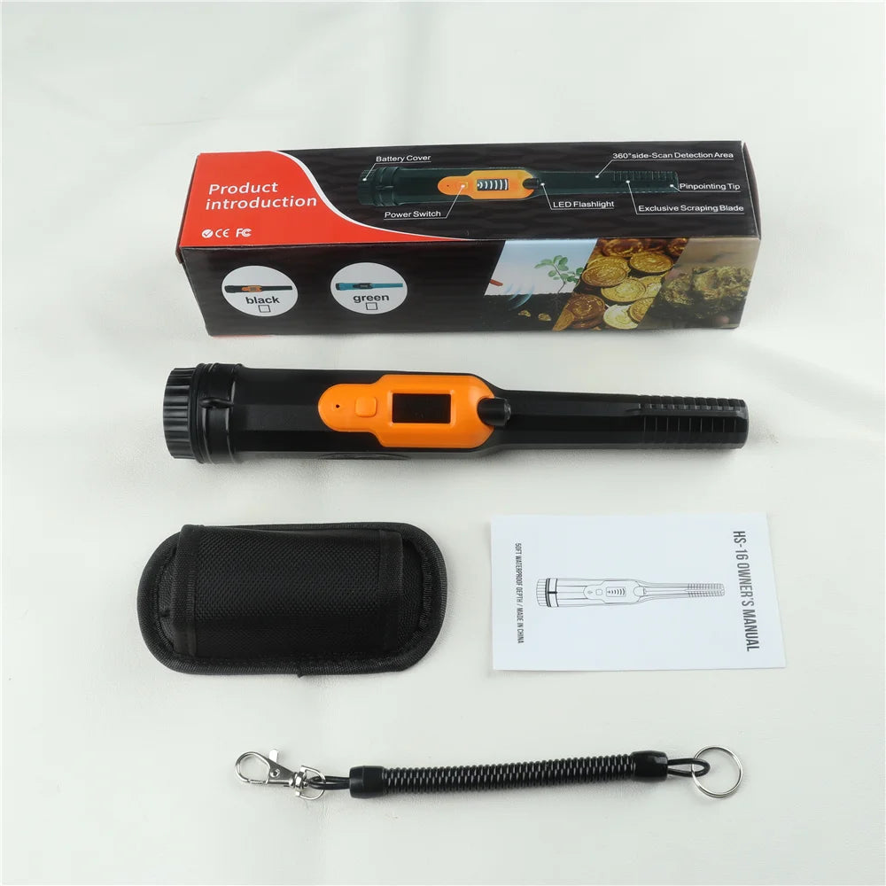 HS-16 Fully Waterproof Pinpointer Metal Detector with LED Light – 360° Detection & Vibration Alert, IP68 Rated
