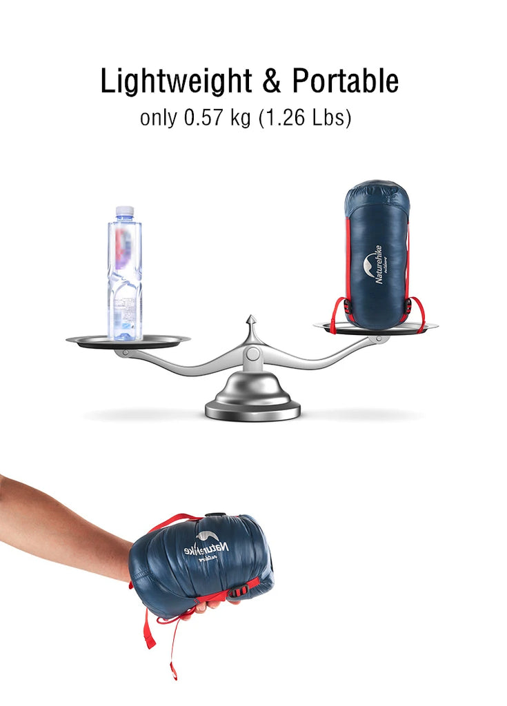 Naturehike CW280 / CWM400 Ultralight Goose Down Sleeping Bag – 3-Season Waterproof, Compact & Connectable