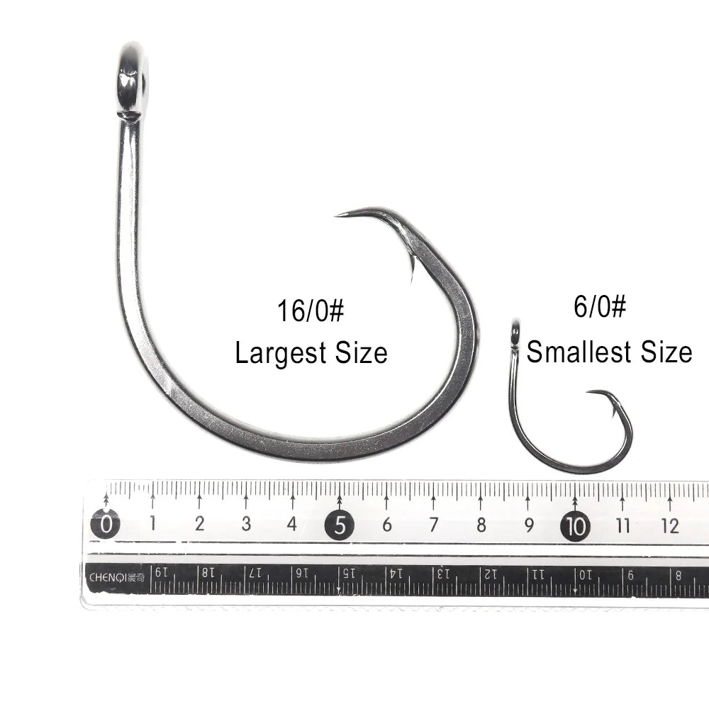 ICERIO Stainless Steel Saltwater Fishing Circle Hooks – Anti-Corrosion, Ultra-Sharp, Durable (6/0#–16/0#)