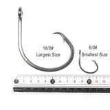 ICERIO Stainless Steel Saltwater Fishing Circle Hooks – Anti-Corrosion, Ultra-Sharp, Durable (6/0#–16/0#) thumbnail 10