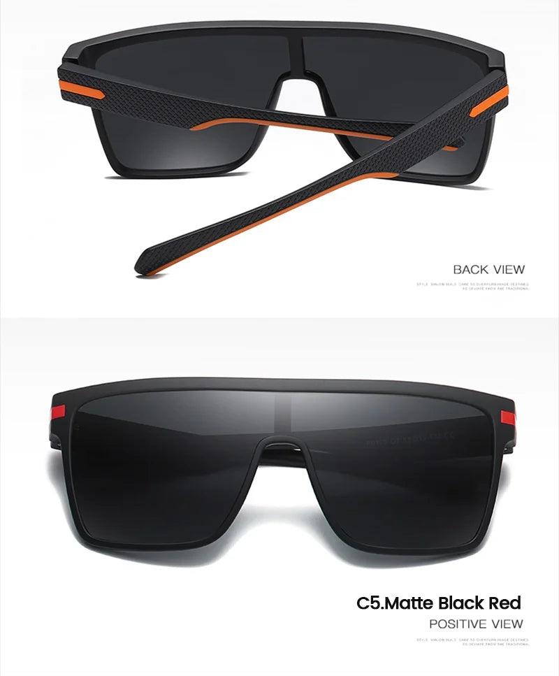 AIMISUV Men's Polarized Oversized Sports Sunglasses – UV400 Protection, Mirror Lens (Model AMS1430)