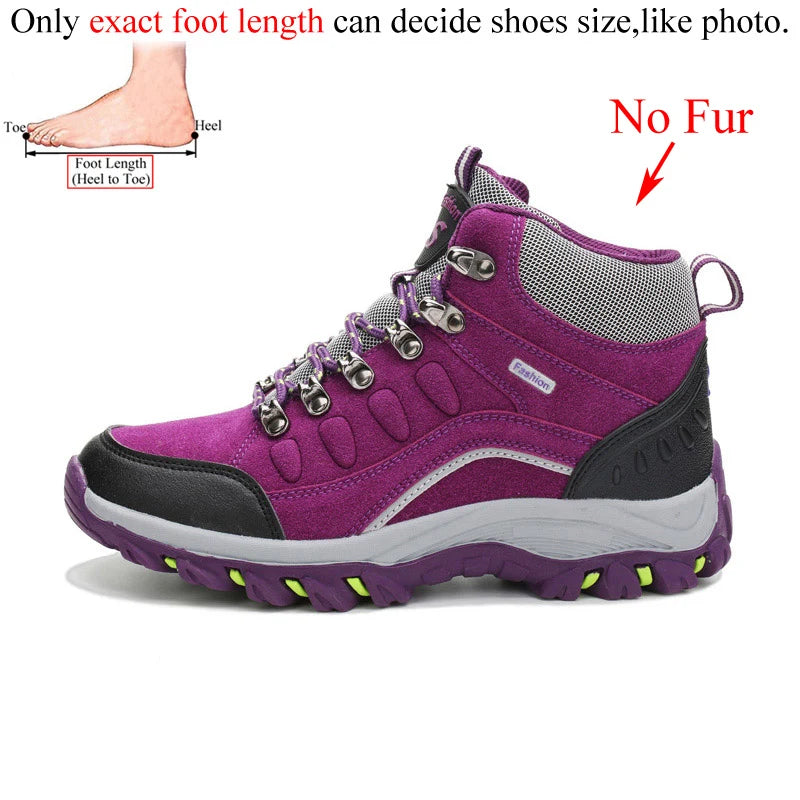 Women’s Outdoor Leather Hiking Boots – Ankle-High, Breathable, Lightweight Trekking Shoes