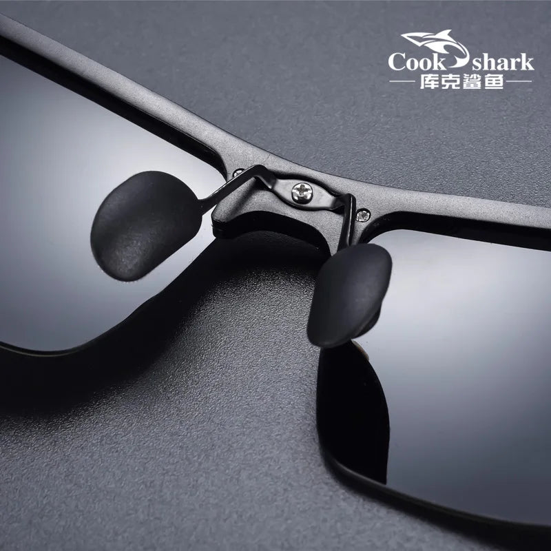 Cook Shark Aluminum-Magnesium HD Polarized Sunglasses for Men – UV400 Photochromic Driving Glasses