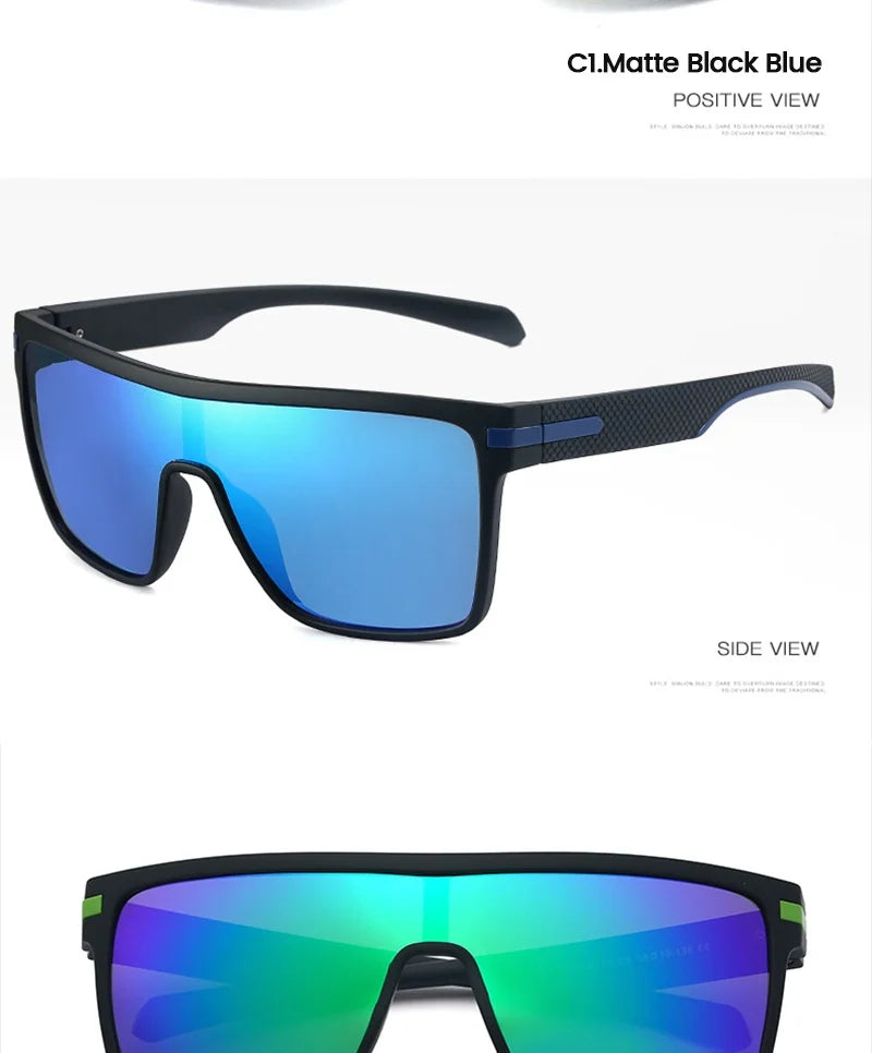 AIMISUV Men's Polarized Oversized Sports Sunglasses – UV400 Protection, Mirror Lens (Model AMS1430)