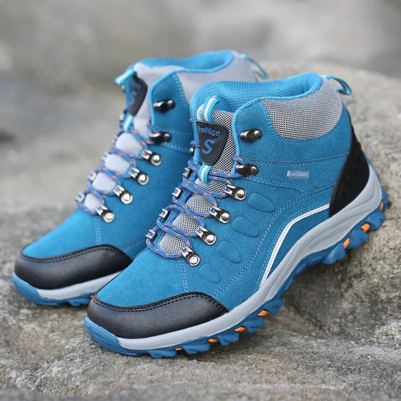 Women’s Outdoor Leather Hiking Boots – Ankle-High, Breathable, Lightweight Trekking Shoes