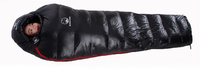 BLACKSNOW White Goose Down Mummy Sleeping Bag – Ultra-Warm, Lightweight, Winter-Ready (4 Thickness Options)