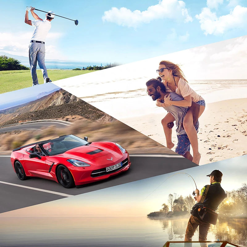 KDEAM All-Black Polarized Sunglasses – Unisex Square Frame | UV400 Protection for Fishing, Driving & Outdoor Adventure