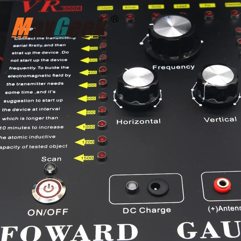 Maxgeek VR5000 Long Range Metal Detector – 1500m Range, 70m Depth | Gold, Silver, Diamond, and Mineral Detection