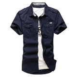 Men’s 100% Cotton Tactical Cargo Shirt – Short Sleeve Military-Style Work Shirt thumbnail 2