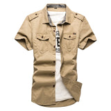 Men’s 100% Cotton Tactical Cargo Shirt – Short Sleeve Military-Style Work Shirt thumbnail 8
