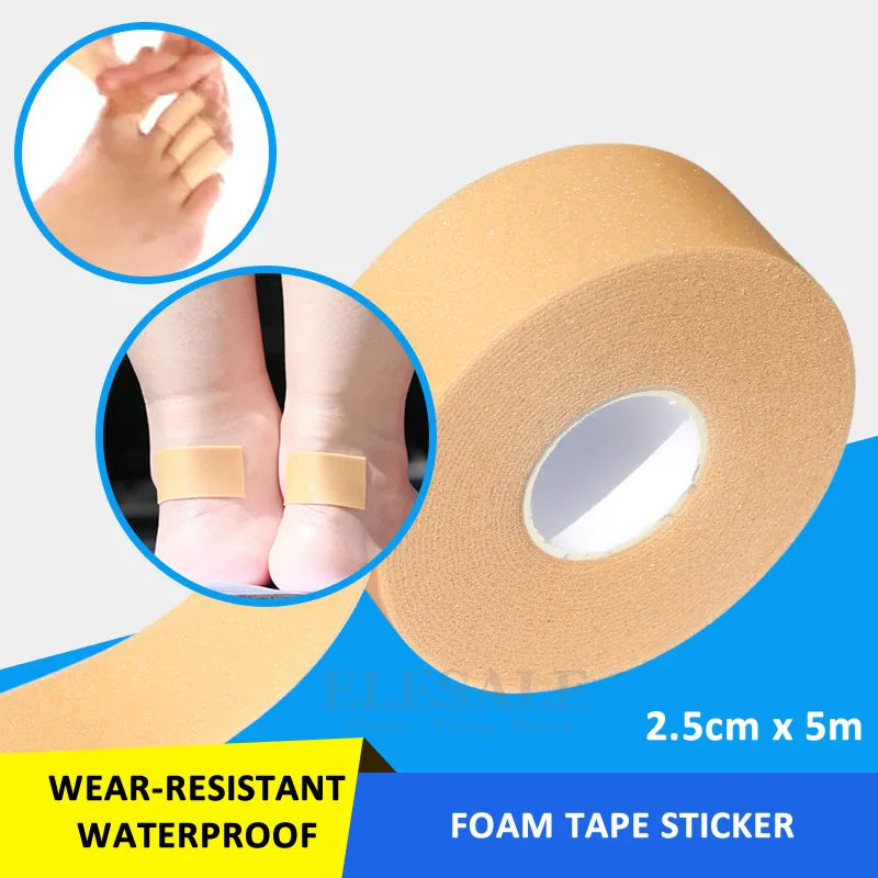 1-Roll 2.5cm x 5m Elastic Waterproof Foam Tape – Wear-Resistant Bandage for Sports & First Aid