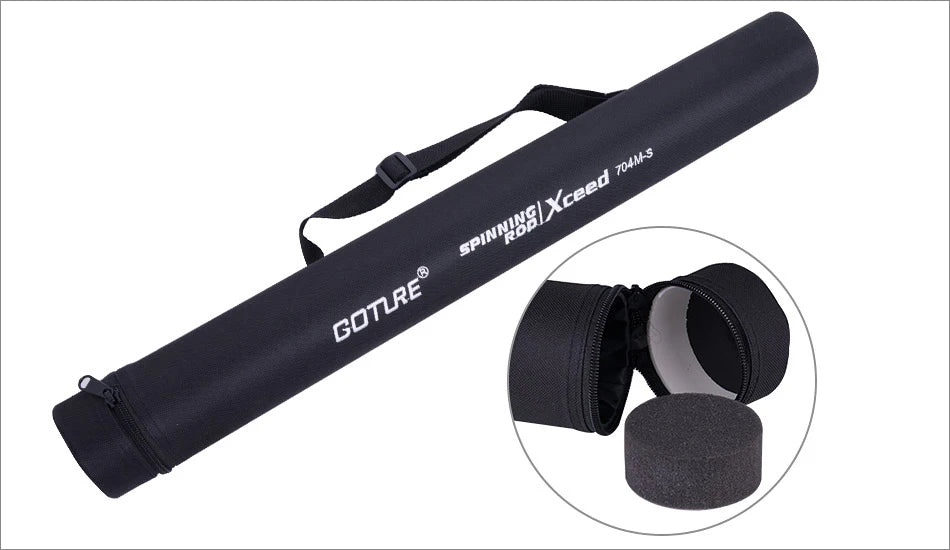 Goture Xceed 1.98–3.6m Fuji Guide Ring Carbon Spinning & Casting Fishing Rod (M/MH Power) – 4-Piece Travel Rod with Tube Bag