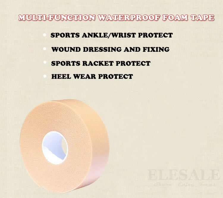 1-Roll 2.5cm x 5m Elastic Waterproof Foam Tape – Wear-Resistant Bandage for Sports & First Aid