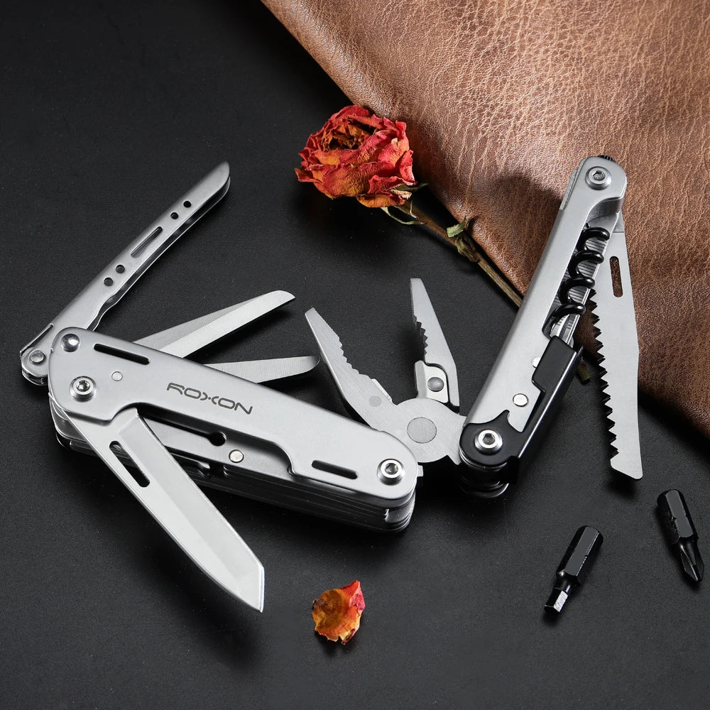 ROXON S801S 16-in-1 Multitool Pliers – Pocket Knife, Scissors, Screwdriver & More | EDC, Survival & Camping Tool