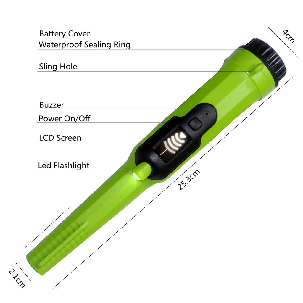 HS-16 Fully Waterproof Pinpointer Metal Detector with LED Light – 360° Detection & Vibration Alert, IP68 Rated
