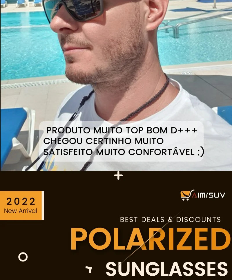 AIMISUV Men's Polarized Oversized Sports Sunglasses – UV400 Protection, Mirror Lens (Model AMS1430)