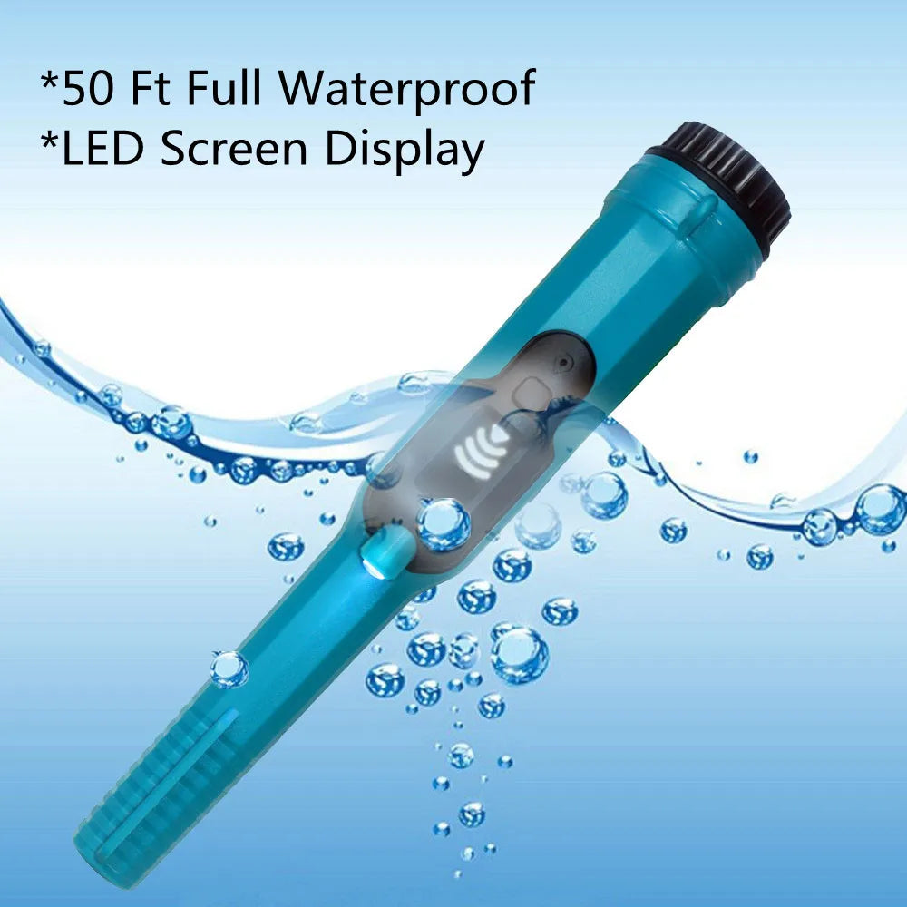 HS-16 Fully Waterproof Pinpointer Metal Detector with LED Light – 360° Detection & Vibration Alert, IP68 Rated