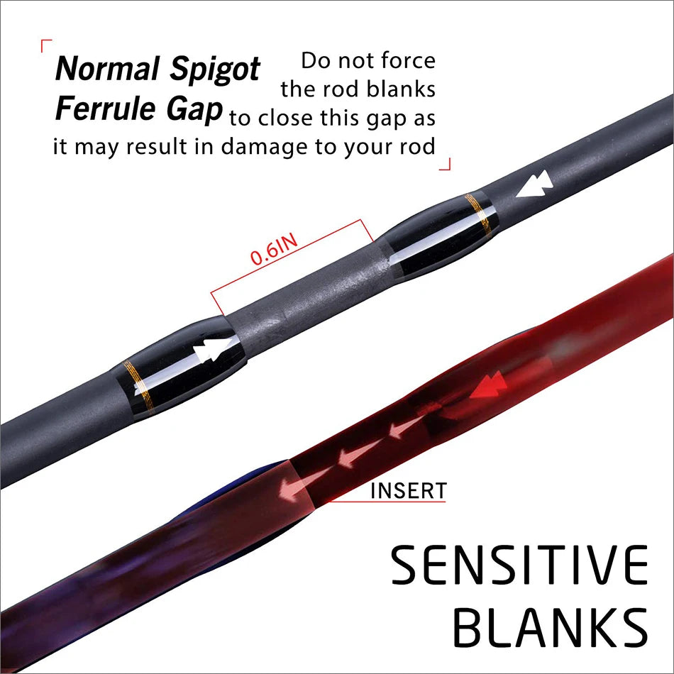 Goture Xceed 1.98–3.6m Fuji Guide Ring Carbon Spinning & Casting Fishing Rod (M/MH Power) – 4-Piece Travel Rod with Tube Bag