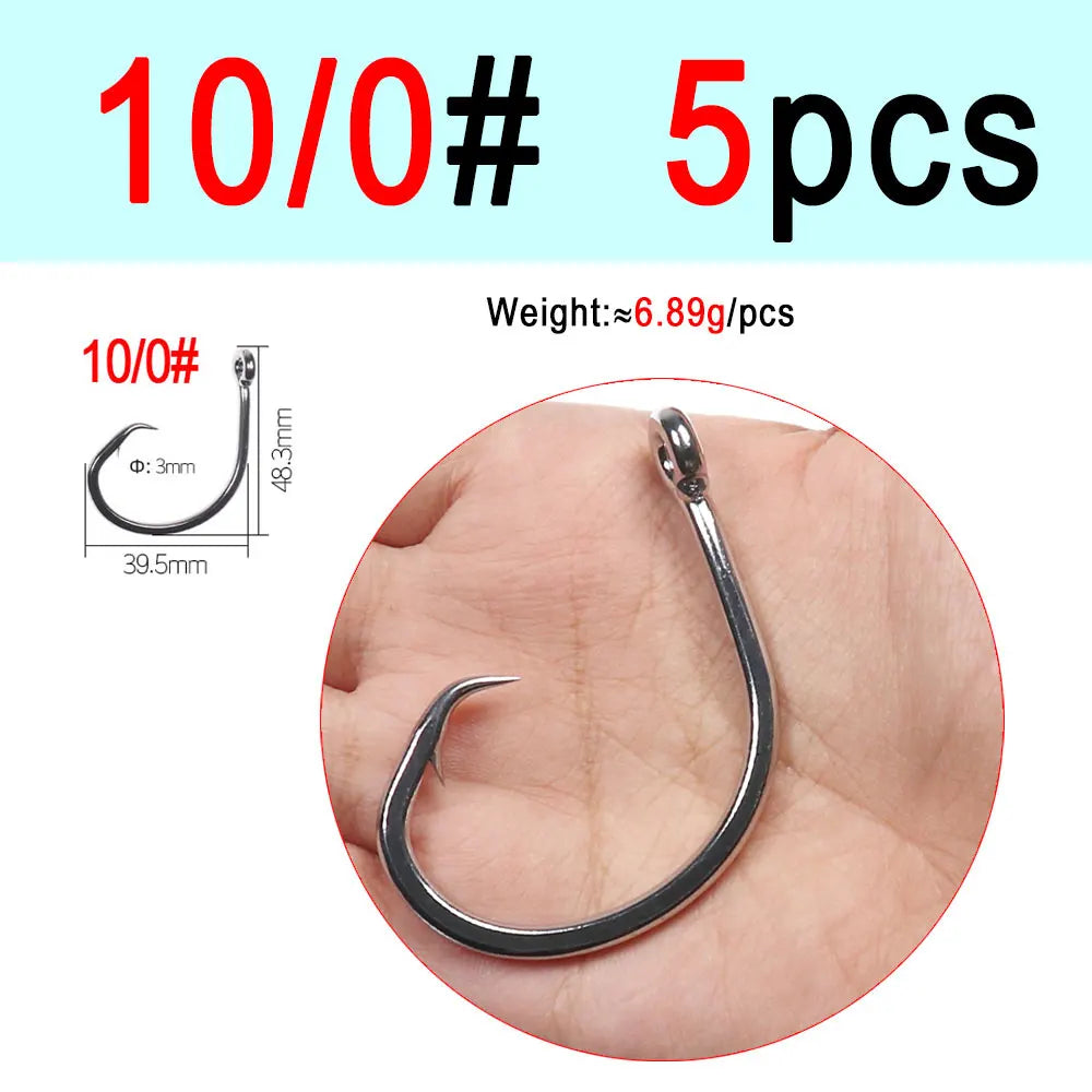 ICERIO Stainless Steel Saltwater Fishing Circle Hooks – Anti-Corrosion, Ultra-Sharp, Durable (6/0#–16/0#)