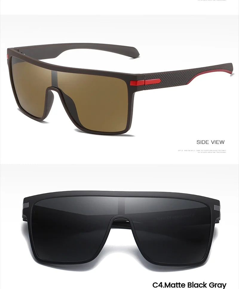 AIMISUV Men's Polarized Oversized Sports Sunglasses – UV400 Protection, Mirror Lens (Model AMS1430)