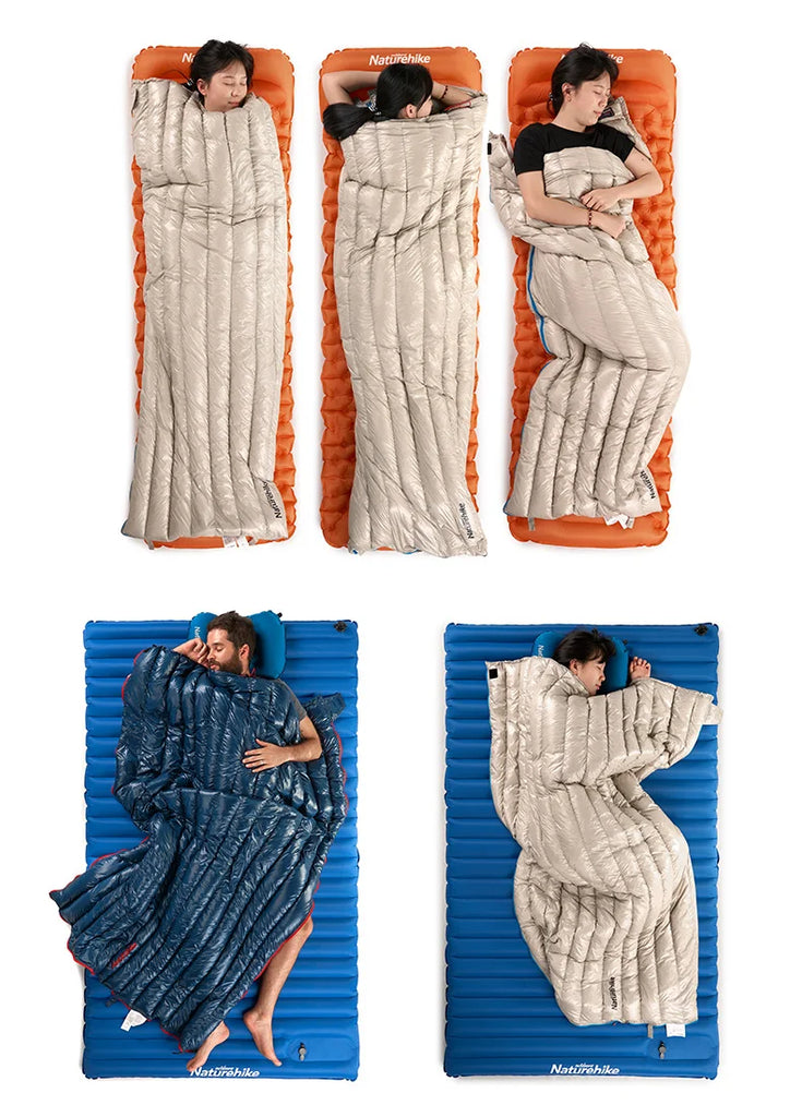 Naturehike CW280 / CWM400 Ultralight Goose Down Sleeping Bag – 3-Season Waterproof, Compact & Connectable