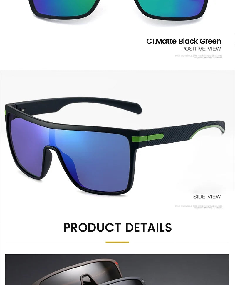 AIMISUV Men's Polarized Oversized Sports Sunglasses – UV400 Protection, Mirror Lens (Model AMS1430)