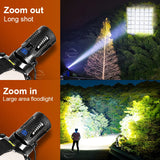 Ultra-Bright XHP360 LED Rechargeable Headlamp – 55,000,000 Lumens | 5000M Long-Range Beam | USB-C Powered thumbnail 5