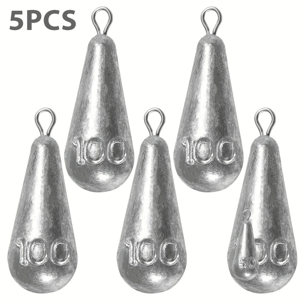 Premium Teardrop Fishing Weights Sinkers – 10 Sizes Lead Drop Shot Weights with 360° Swivel for Freshwater & Saltwater