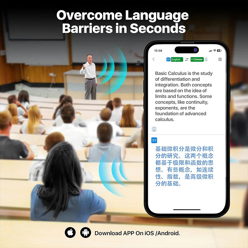 AI Language Translator Earbuds with Screen – 144 Languages | Real-Time Translation, Noise Cancelling, Waterproof Bluetooth Earphones