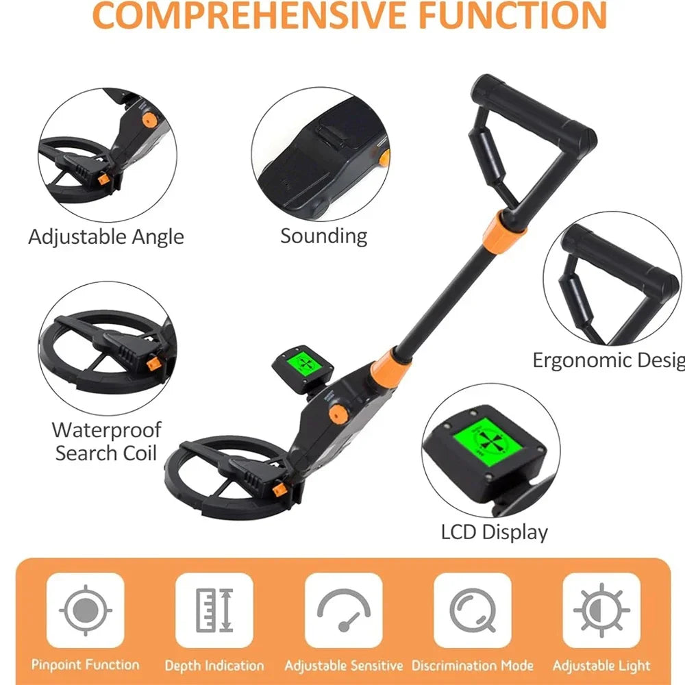 MD1008A Professional Underground Metal Detector – High Sensitivity Gold & Treasure Seeker with LCD Display (Up to 2m Depth)