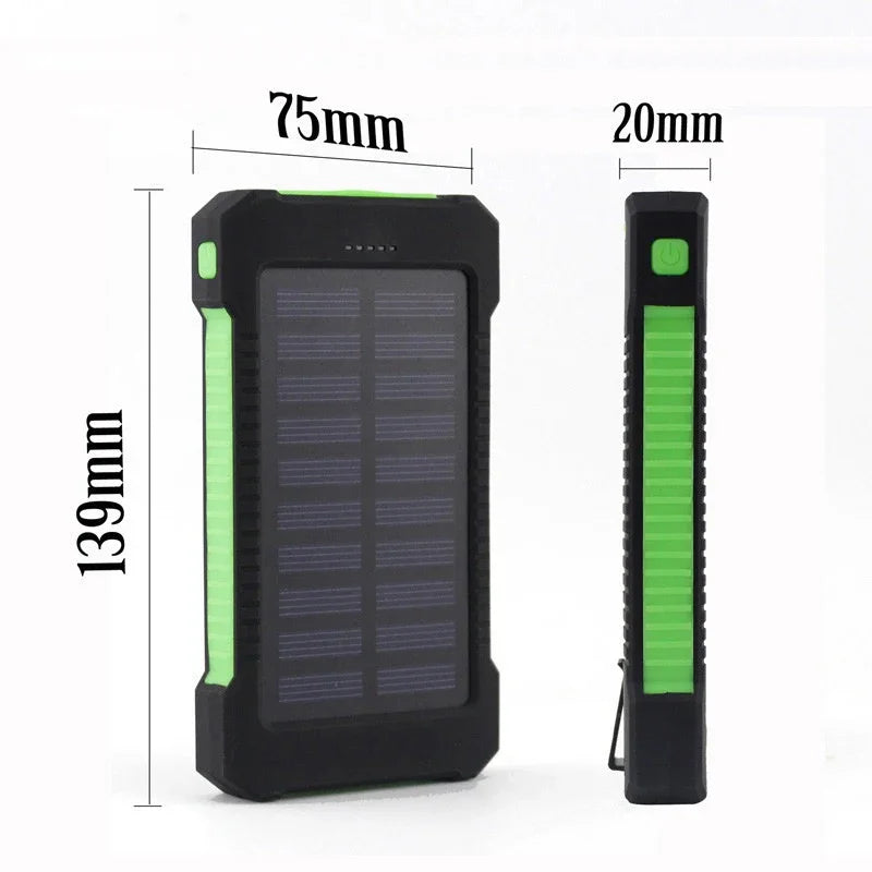 200,000mAh Solar Power Bank β Heavy-Duty Outdoor Backup Charger with Dual USB, LED Flashlight & Compass