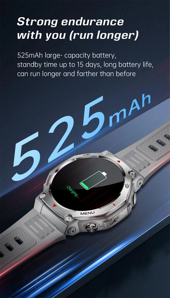 LIGE 2025 KT85 Outdoor Smartwatch – 1.43" AMOLED Display, Long Battery Life, Fitness & Health Tracker for Men