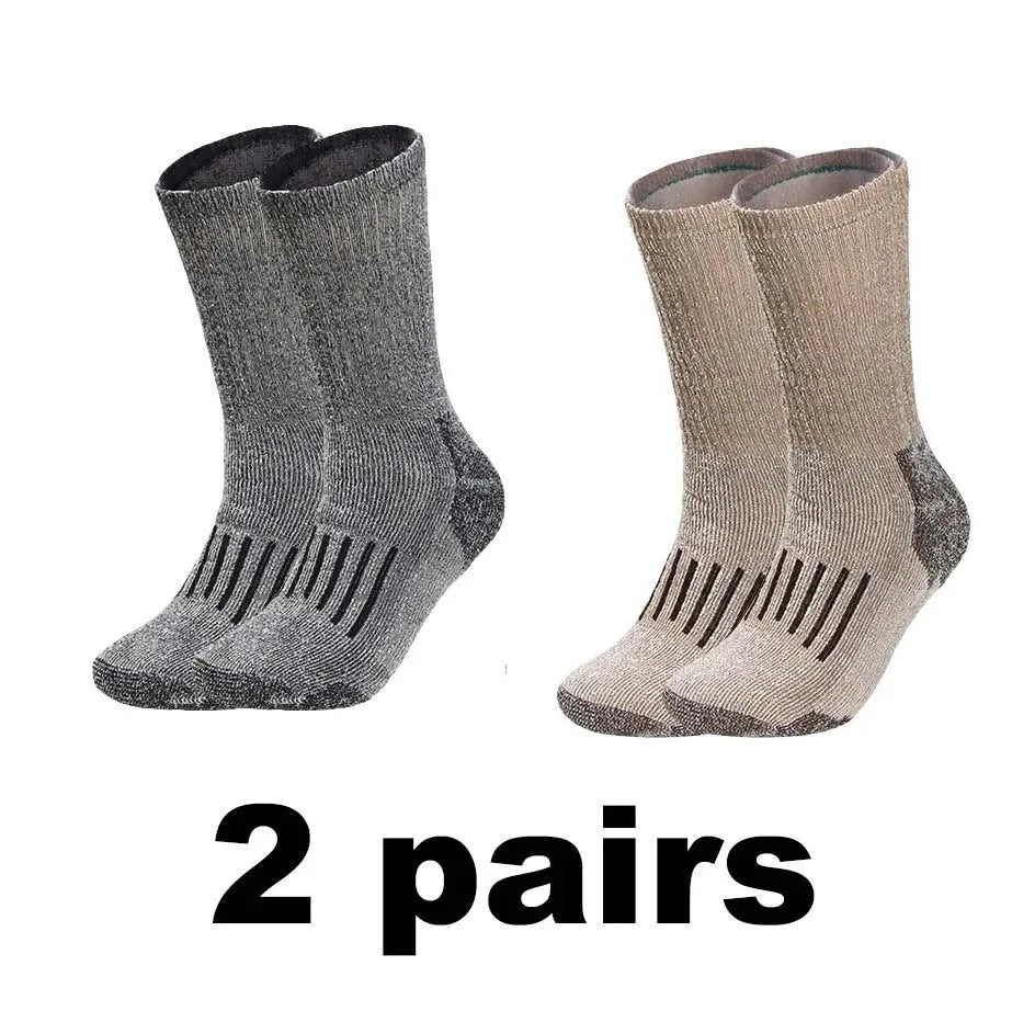 Men’s Merino Wool Thermal Socks – Thickened Winter Hiking & Mountaineering Socks | Breathable, Cushioned, Odor-Resistant
