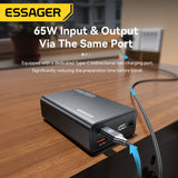 Essager 20000mAh 65W PD Power Bank – Fast Charging Portable Battery with Built-in Cables & LED Lamp thumbnail 5