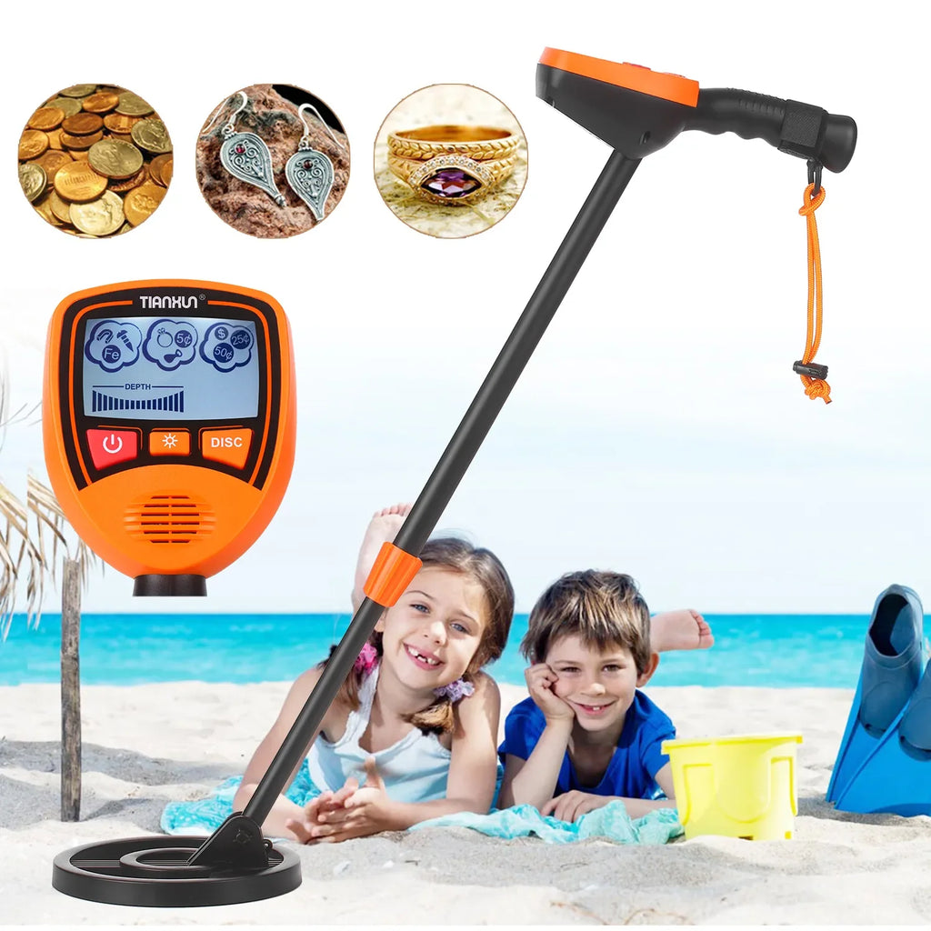 TIANXUN MD-1012 Kids Metal Detector – Lightweight Handheld Gold & Treasure Finder with LCD, Waterproof Coil, Adjustable Stem