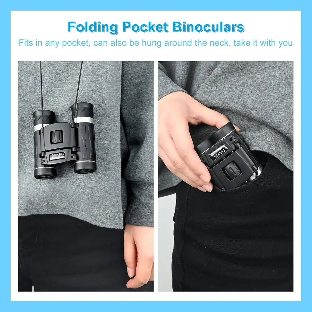 500x25 HD Zoom Binoculars – Compact Long-Range Telescope with BAK4 Prism & Waterproof Design (5000M/50000M Range)