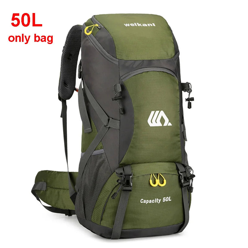 50L Waterproof Hiking Backpack – Large Travel Rucksack with Shoe Compartment