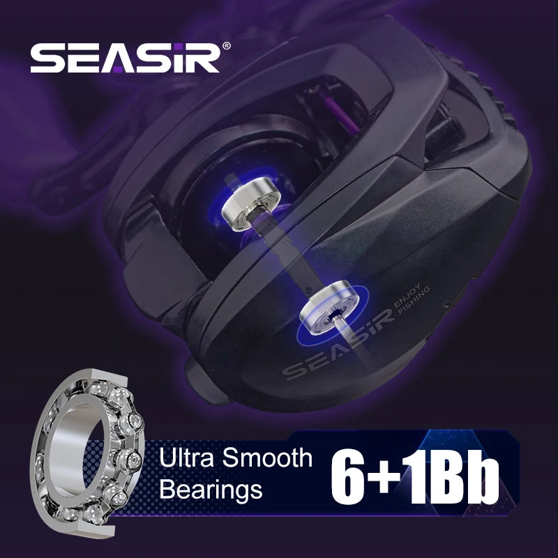 Seasir ZERO-VX Ultralight BFS Baitcasting Reel – 133g, 7.6:1 Gear Ratio, 6+1BB, Max Drag 4kg | Fresh & Saltwater Fishing Reel
