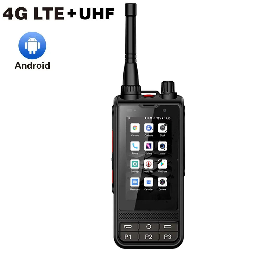 ANYSECU W6PLUS Android 10 4G LTE Network & Analog UHF Walkie Talkie | IP68 Waterproof, Zello & REAL-PTT Compatible
