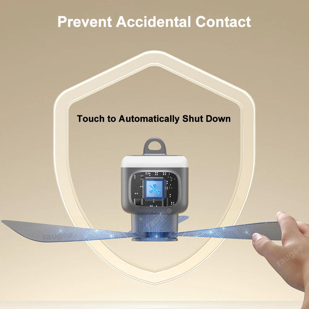 12000mAh Rechargeable Camping Ceiling Fan with LED Light & Remote | Portable Tent Cooling Fan