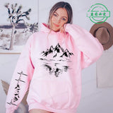 Women's Mountain Graphic Hoodie – Fleece-Lined Pullover for Hiking & Outdoor Adventure thumbnail 16