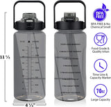 Half Gallon Motivational Water Bottle with Sleeve – 64oz Leak-Proof BPA-Free Bottle with Straw, Time Markers & Adjustable Strap thumbnail 16