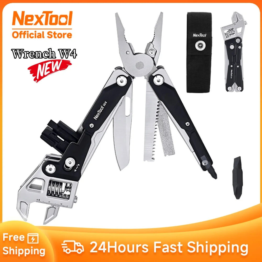 NexTool W4 11-in-1 Multi-Tool – Adjustable Wrench, Pliers, Knife & Saw | Compact Survival Hand Tool