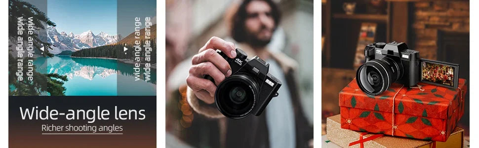 G-Anica 4K Compact Digital Camera – 48MP Vlogging Camera with Flip Screen, Wide-Angle & Macro Lens, WiFi, PC Webcam Mode