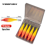 YOOFISH Luminous Horizontal Squid Jig (5pcs Set) β Premium Wood Shrimp Squid Hooks for Saltwater Fishing thumbnail 13