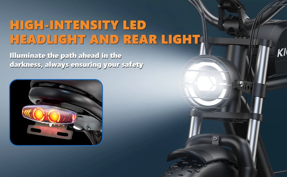 Kickwey K7 1500W Fat Tire Electric Bike – 48V 23Ah Lithium, 46km/h Mountain E-Bike for Adults